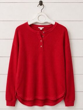 Joe Fresh Red Henley Sweatshirt